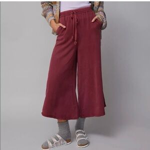 Anthropologie Pilcro High Waist Flood Deep Red Corduroy Pants, Size L